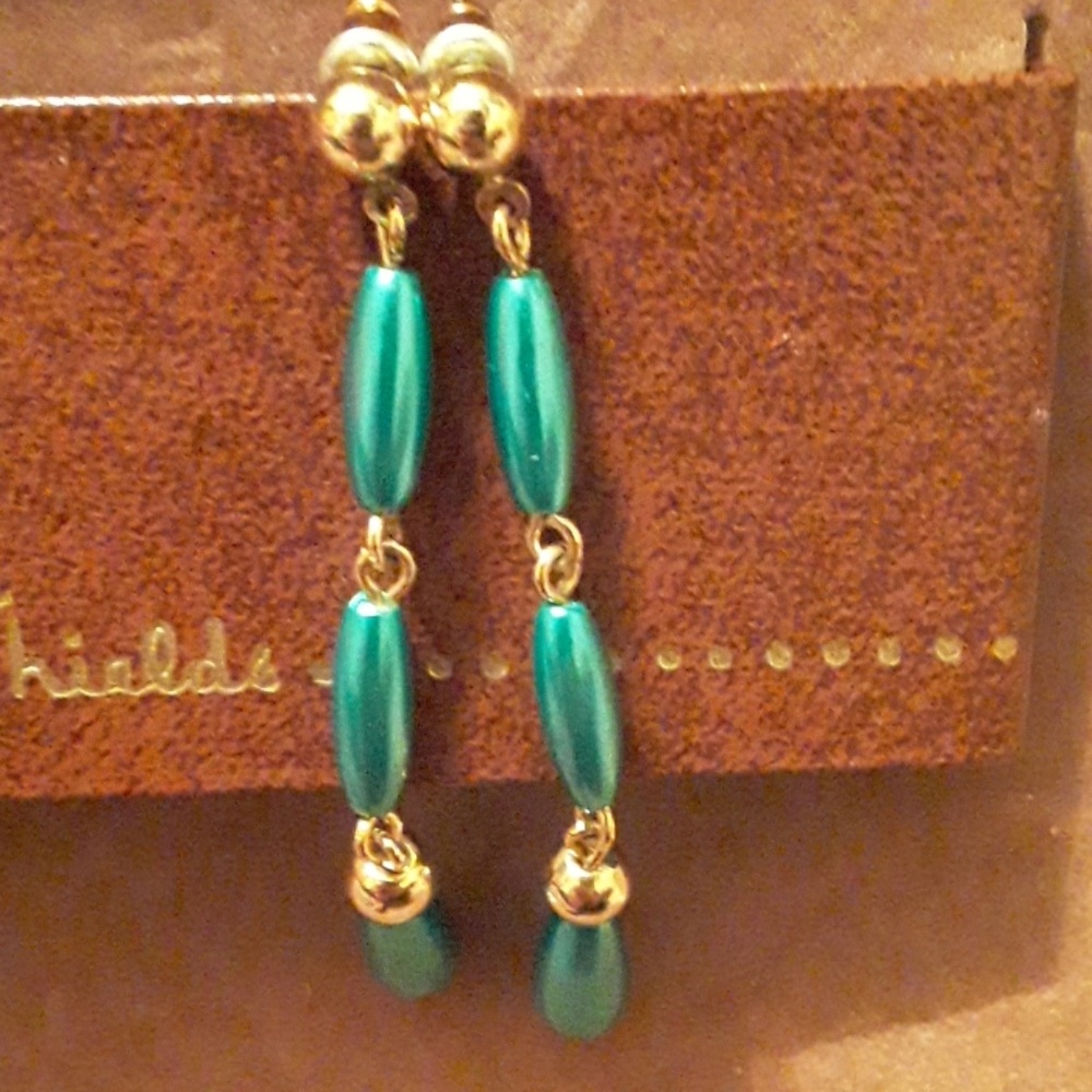 Blue and gold earrings